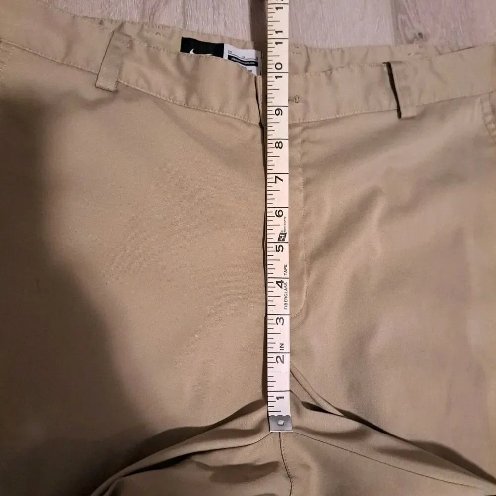Nike‎ Golf Khaki Beige Dri Fit Flat Front Golf Pants Sz 34